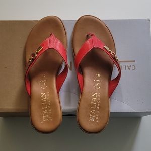Coral Italian shoemakers sandals size 8 and 1/2